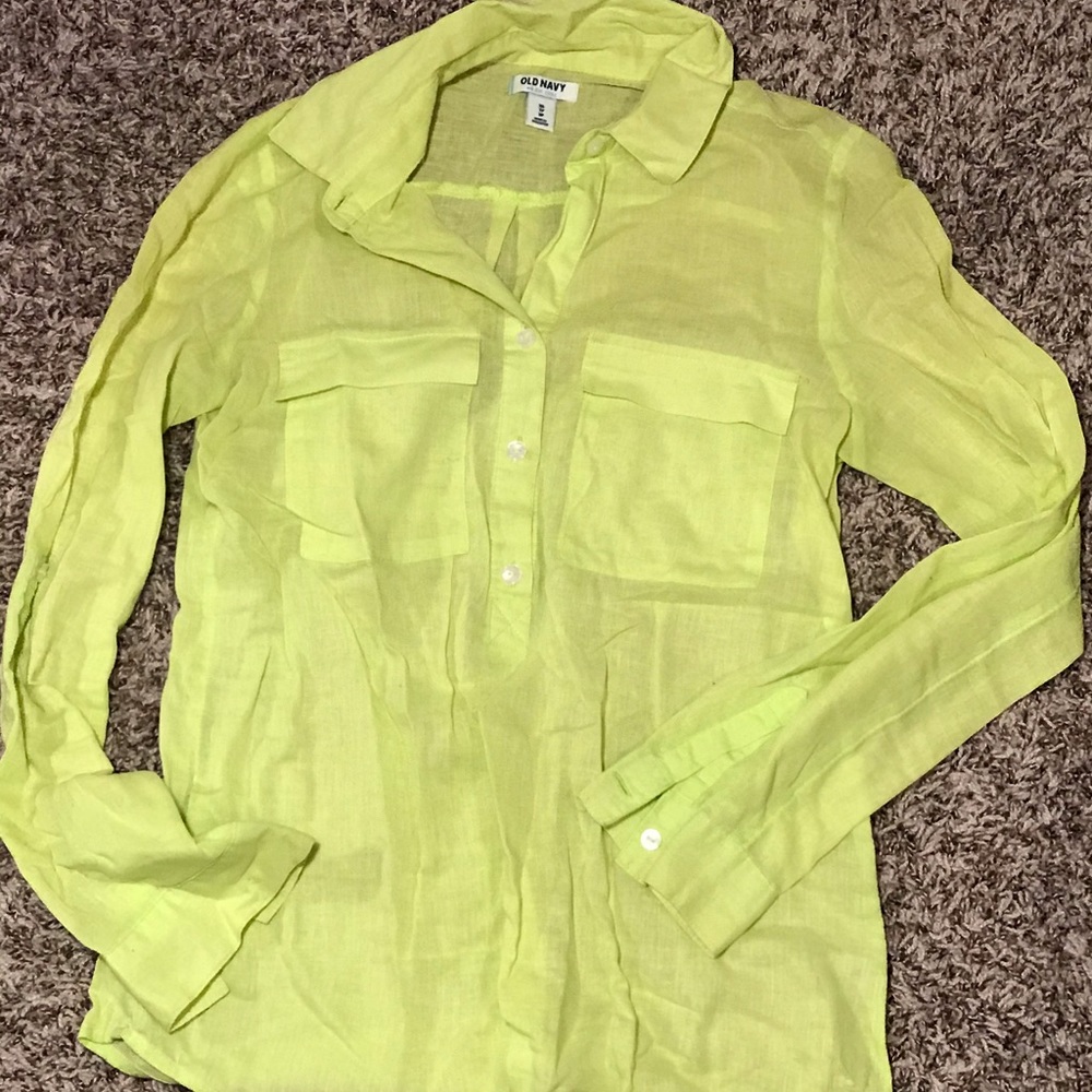 Women’s Lime linen shirt